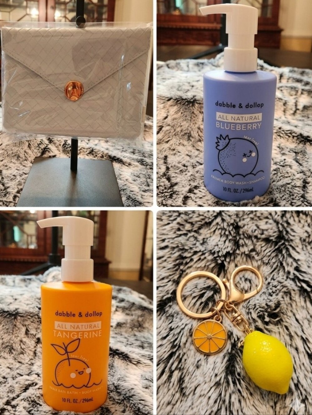 4 Piece Bundle-2x10fl Oz Dabble & Dollop-Lemon Bag Charm-Ipsy Glam Bag
